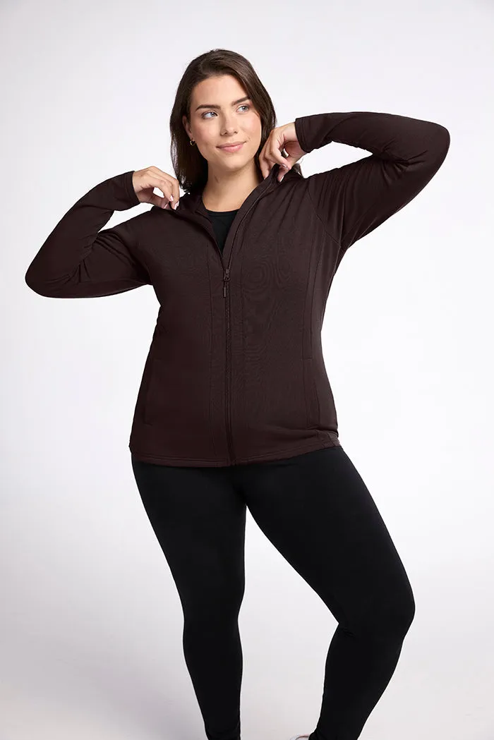 Zoey Zip Up Hoodie - French Roast